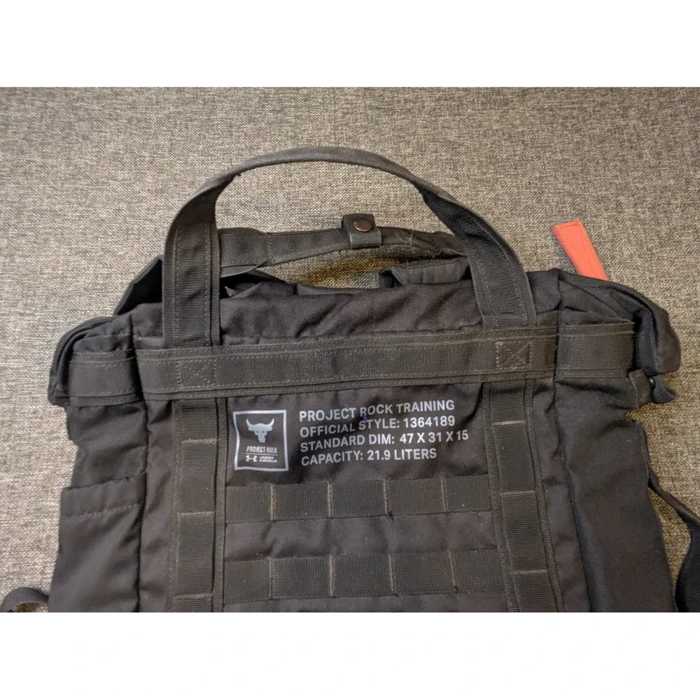 Under Armour x Project Rock Box Duffle Backpack Bag Black 21.9 Liter 1364189